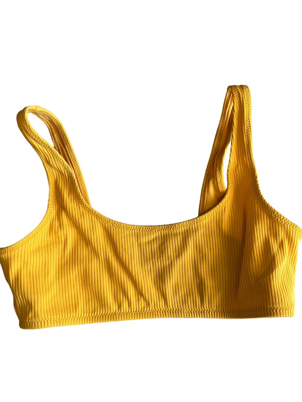 LA Hearts Pac Sun Ribbed Bralette Bikini Top Sun Yellow M